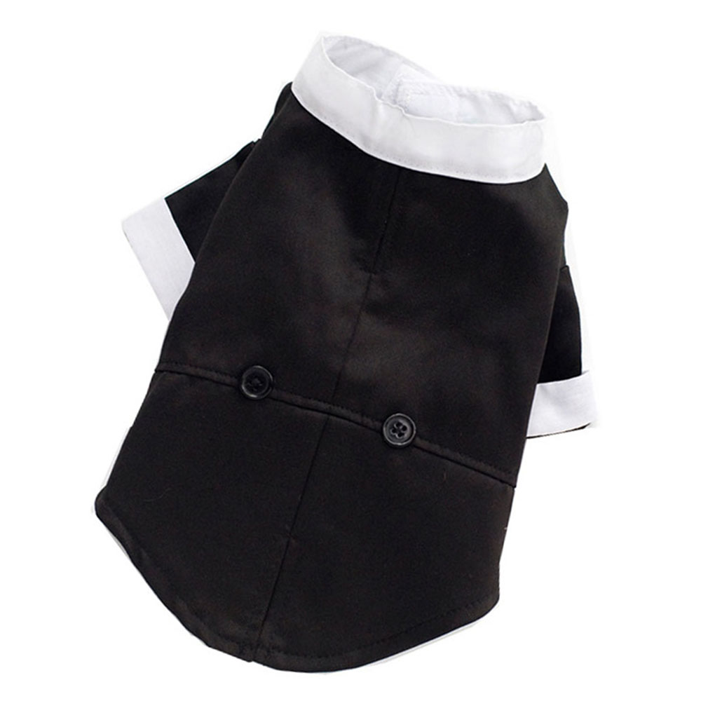 Gentleman Dog Shirt Puppy Pet Dog Clothes Pet Small Dog Cat Suit Bow Tie Costume Cat Wedding Shirt Formal Tuxedo with Black Tie