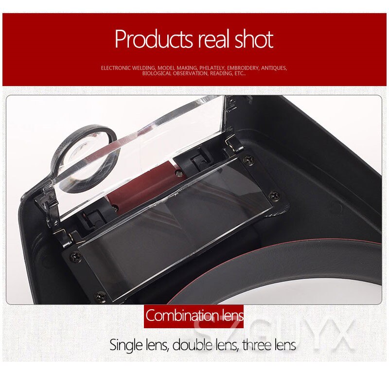 Commercial multifunctional magnifier LED lights can be read Head-mounted old man 10 times magnifying glass