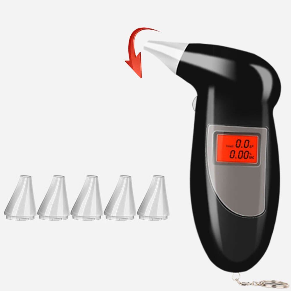 Digitale Alcohol Tester Adem Alcohol Tester Blaastest Blaastest Alcohol Adem Tester met 5 Mondstukken