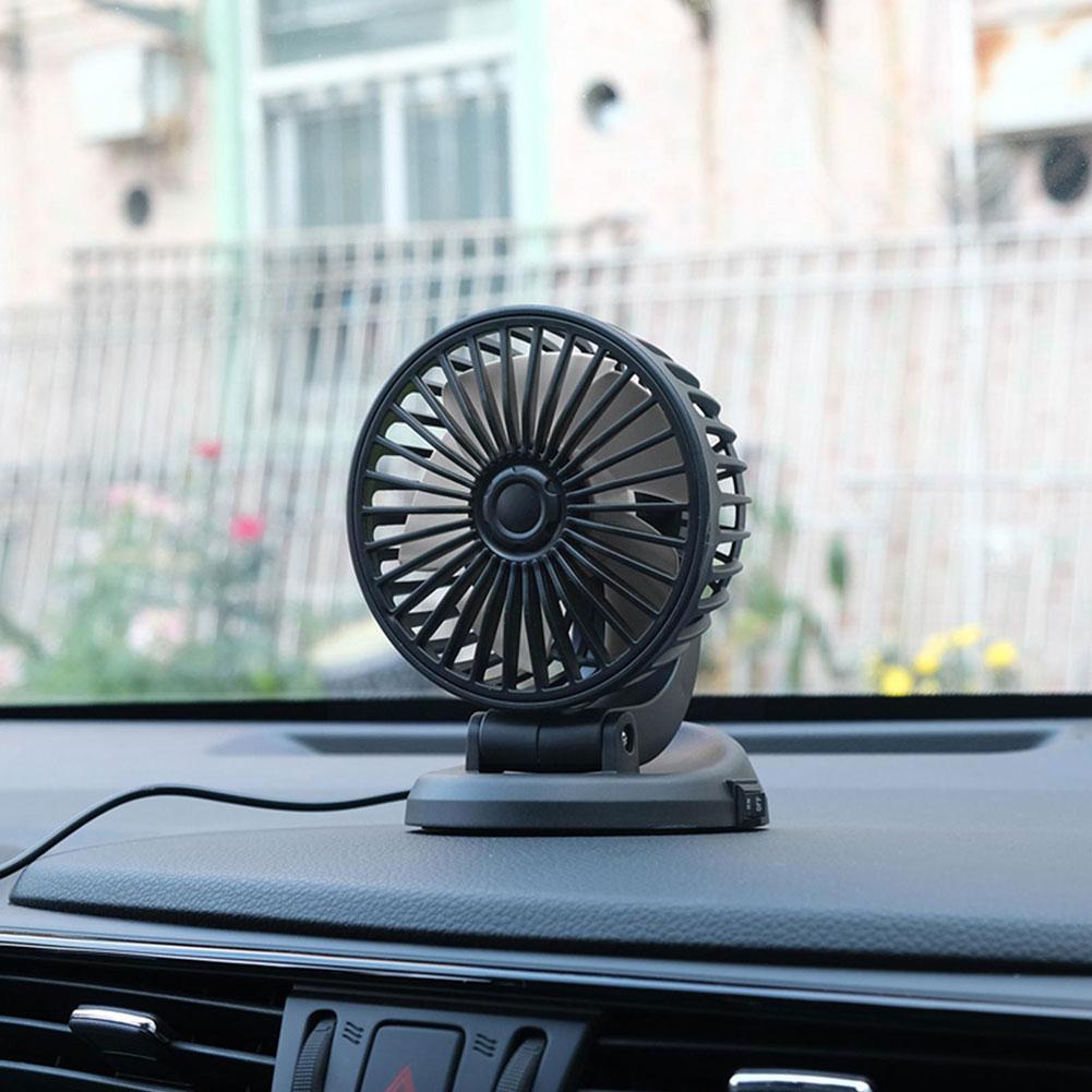 12V 24V Car Electric Fan Two Speed Control Cooler Auto Air 360 Wind-enhanced Cooling Car Adjustable Conditioner Fans Air De P1X3