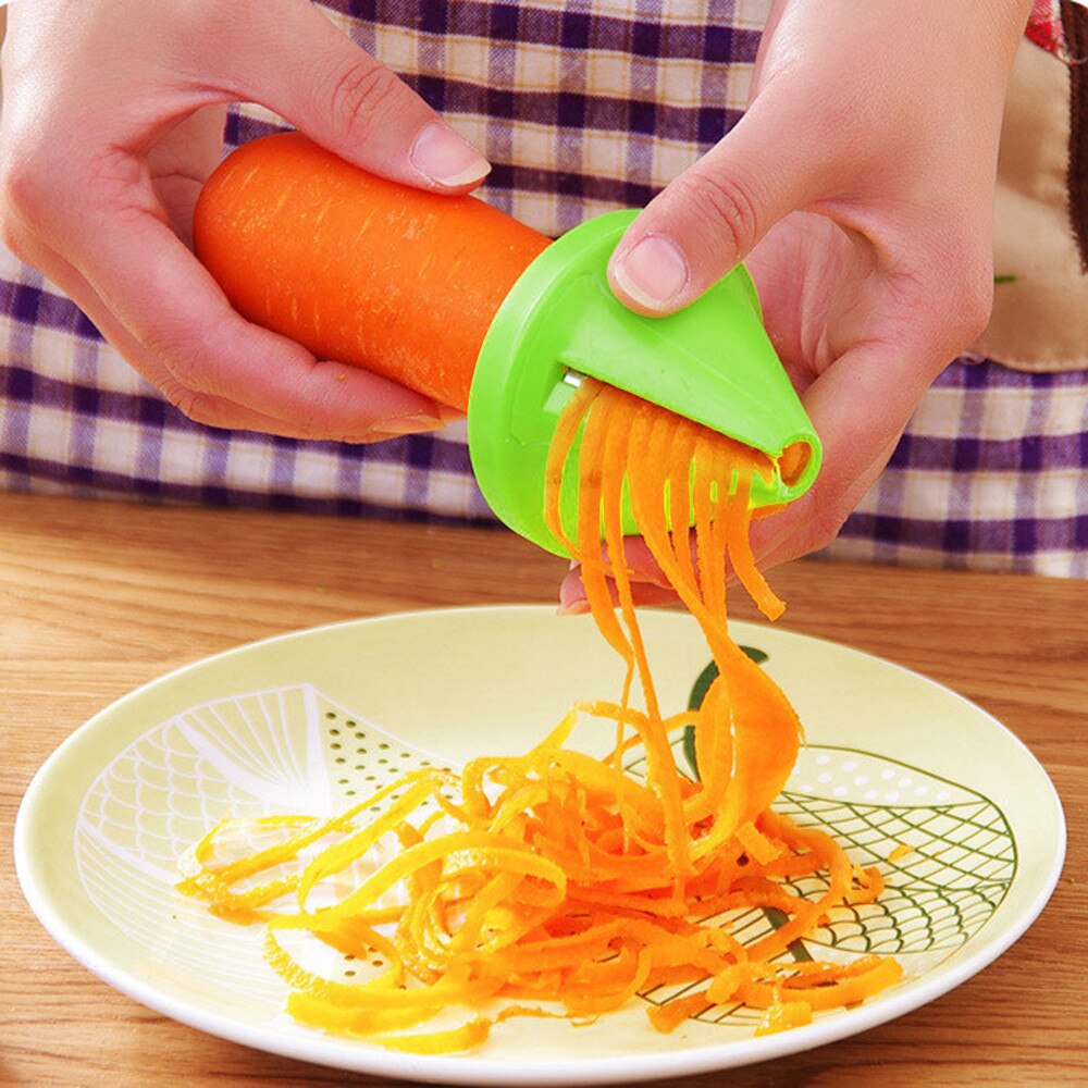 Keuken Gereedschap Accessoires Gadget Trechter Model Spiral Slicer Groente Shred Apparaat Koken Salade Wortel Radijs Cutter #50G