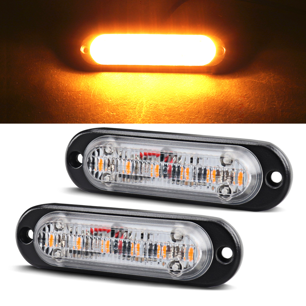 Luces de iluminación auxiliares LED para luces de freno de coche tira de iluminación ambiental automática SUV ATV camión lámpara de señal de marcha atrás ámbar blanco: BLANCO