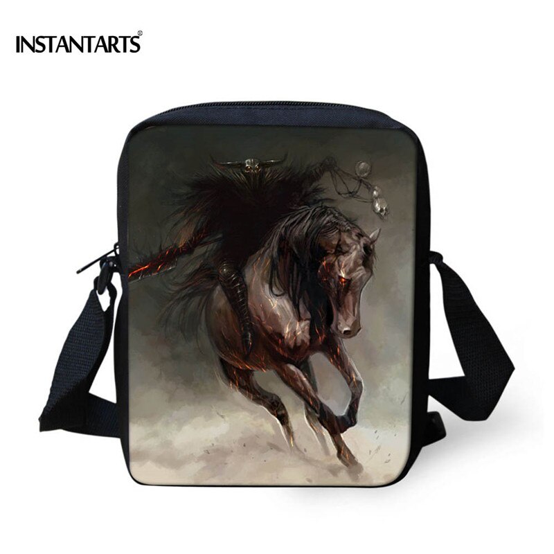 Instantarts Crazy Horse Schooltassen Voor Jongens Kids Animal Satchel Kinderen Kleine Schouder Boek Tas Kleuterschool Kindje Schooltas