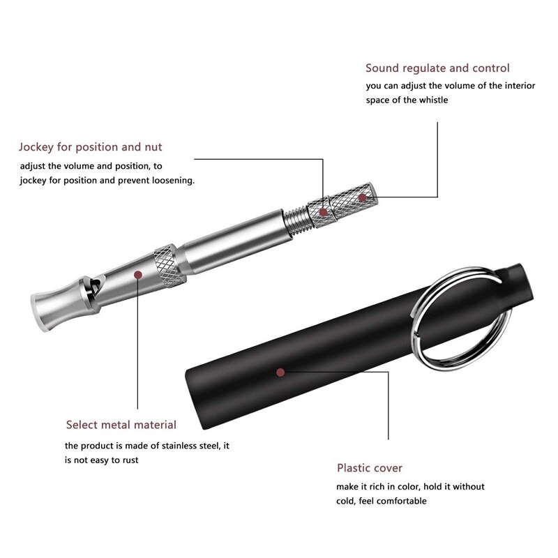 Silbato para perros, silbato para adiestramiento de perros para dejar de ladrar frecuencia ajustable, herramienta de entrenamiento de sonido ultrasónico, corteza silenciosa C