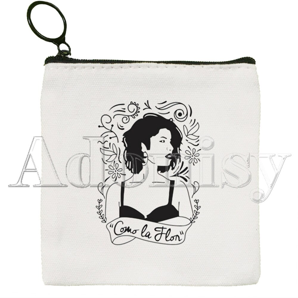 Vintage 90s Inspired Selena Quintanilla Canvas Coin Purse Coin Purse Collection Canvas Bag Small Wallet Zipper Key Bag Hand: K