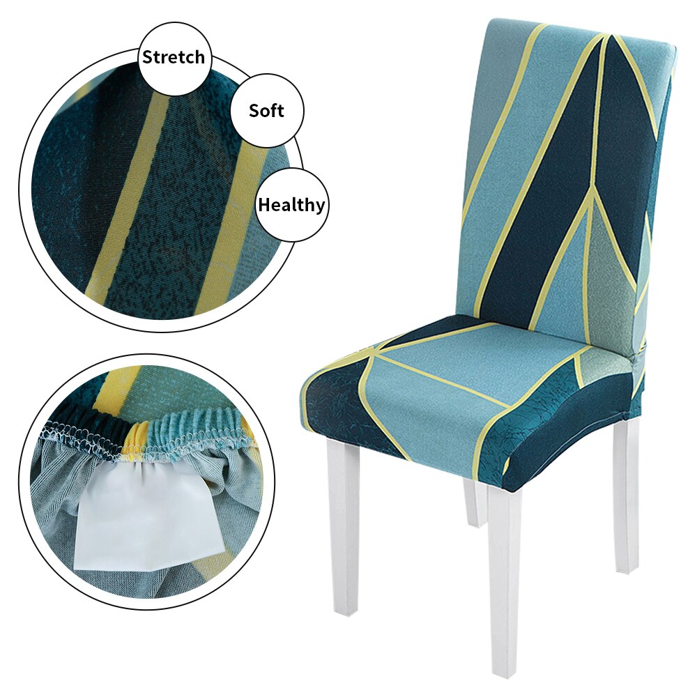 Geometrische Spandex Stuhl Abdeckung strecken Elastische Hussen Stuhl Sitzbezüge Für Esszimmer Küche Hochzeit Bankett Hotel: Stil 15