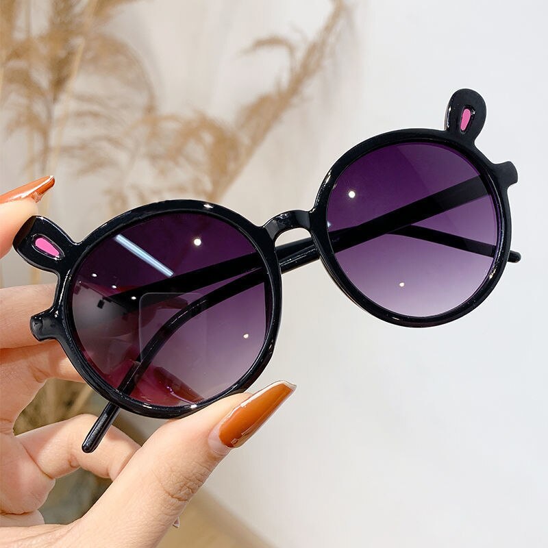 ZUEE-gafas de sol clásicas para niños y niñas, bonitas gafas de sol con dibujos de animales, alas de flores, protección para exteriores: purple