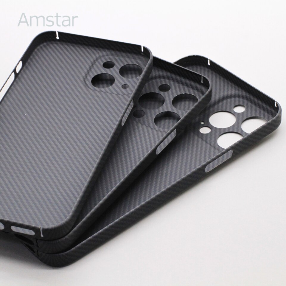 Amstar – coque de Protection d'objectif en Fiber de carbone Pure 600D pour iPhone 13 Pro Max, étui en Fiber aramide Ultra-fin de