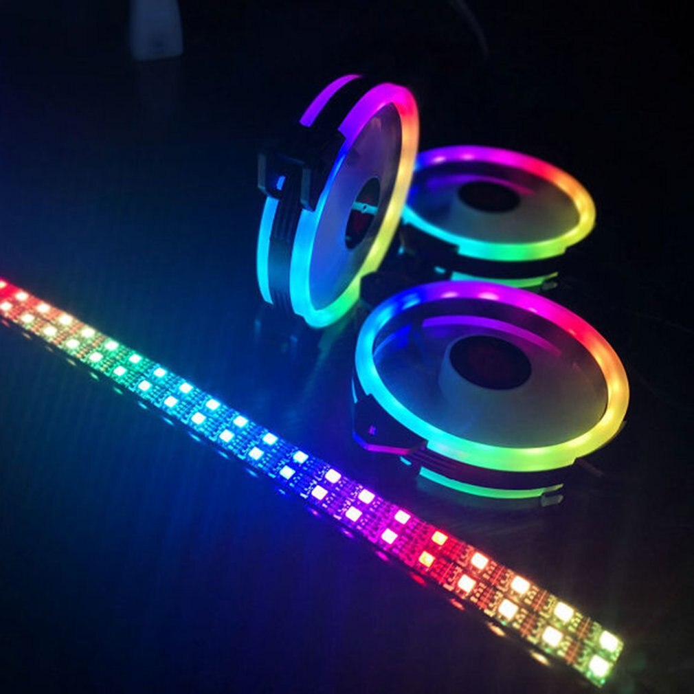 Pack de 3 ventiladores LED de refrigeración RGB de 120mm, 12V con Control remoto para ordenador y PC CPU