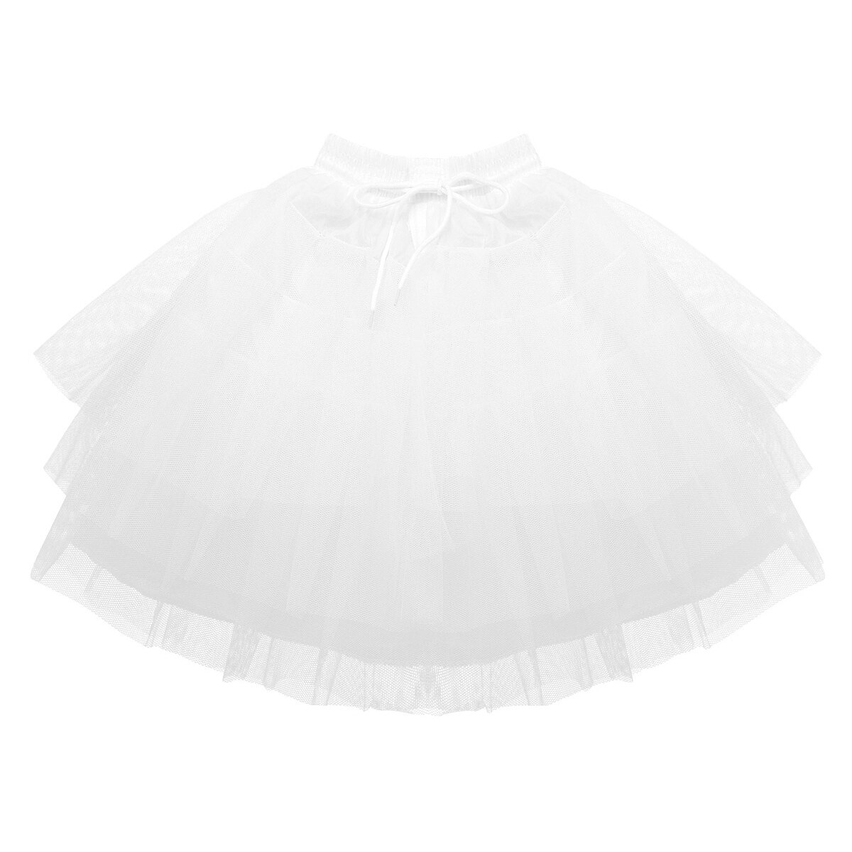 Bloem Meisje Petticoat Meisje Tutu Rok 3 Lagen A-lijn Geen Hoop Wedding Onderrok Wit Crinoline Slip Meisje Pluizige Petticoat