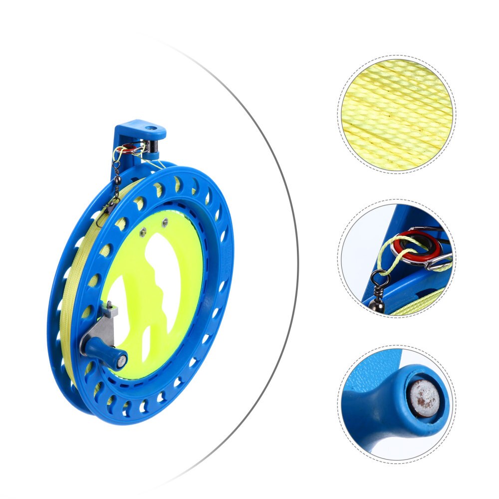 Kołowrotek nawijacz zewnętrzny linka robić latawca koło ręczne nawijanie kołowrotka z linią 200m: Default Title