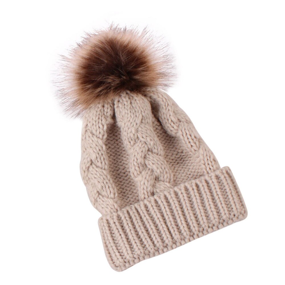 Winter Warm Gebreide Muts Schattige Kinderen Hoed Baby Haak Beanie Cap Acryl Fiber Hat (Zwart)