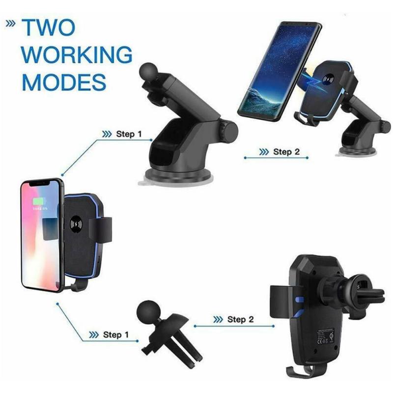 Bezprzewodowa ładowarka samochodowa 10W, przyssawka samochodowa + uchwyt na telefon powietrze kratka wentylacyjna, automatyczne mocowanie robić IPhone XR X 8 11 Samsung S10