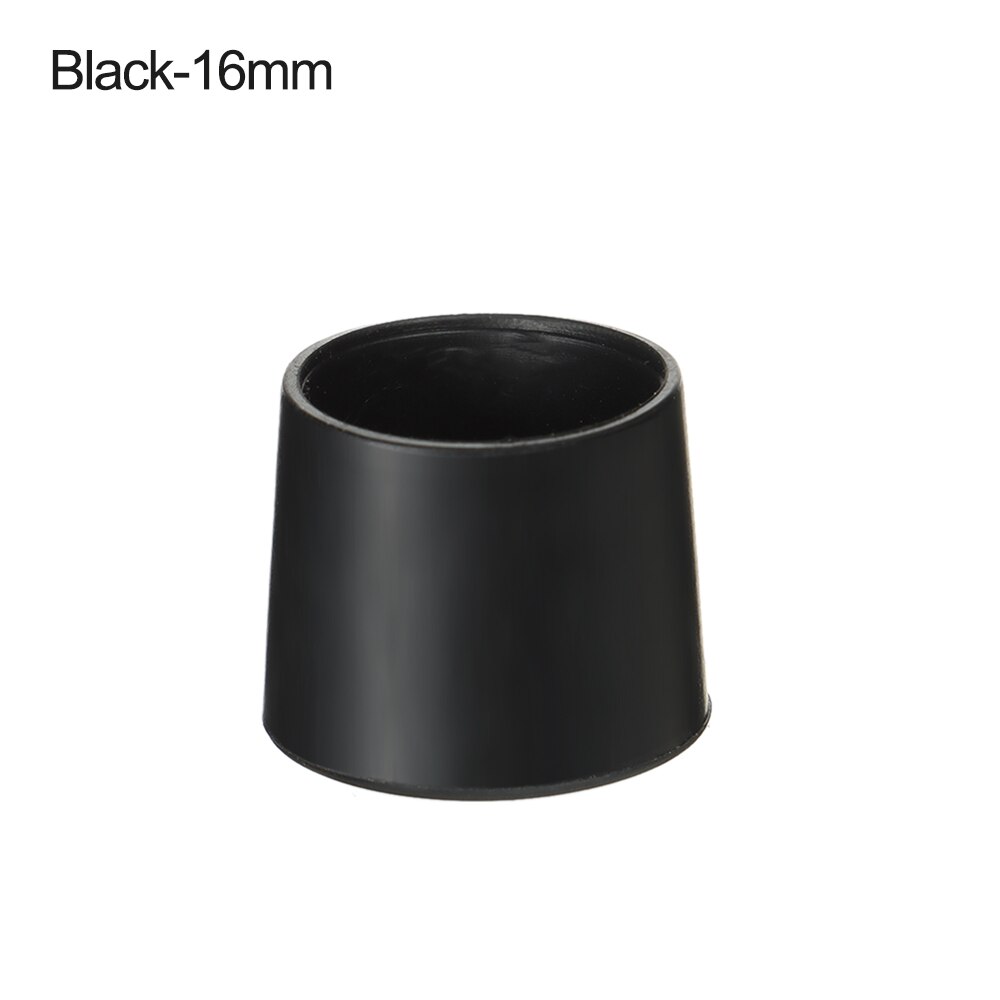 10 teile/satz Tassen nicht-Unterhose Abdeckungen Socken Boden Protektoren Kunststoff Rohr Abdeckung Silikon Pads Stuhl Bein Kappen Möbel Füße: 16mm Schwarz