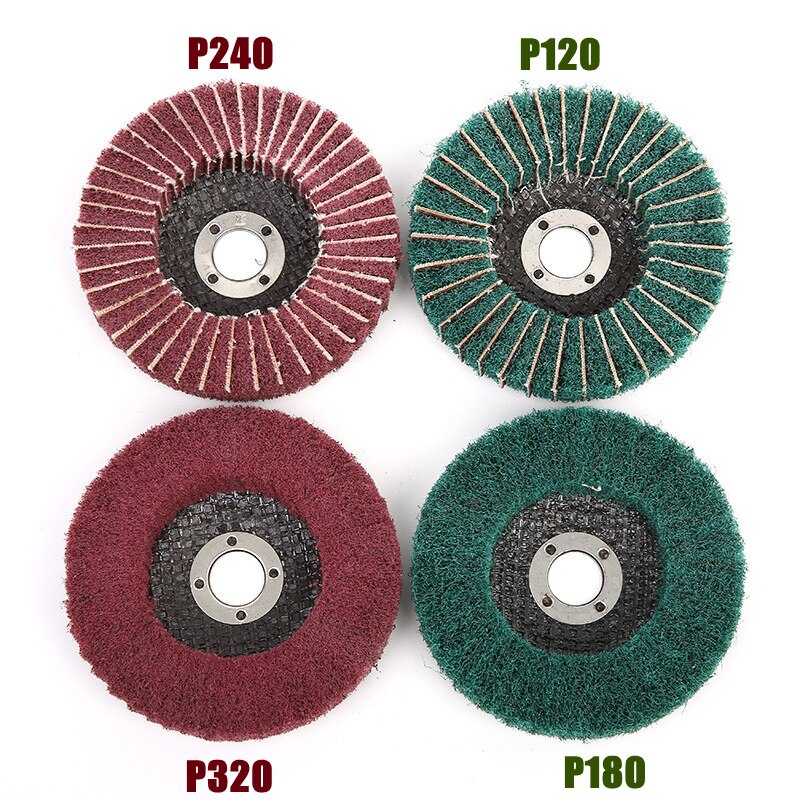 Disco de pulido de aleta de fibra de nailon, disco de fregado no tejido para amoladora angular, 1 pieza, 4 pulgadas, 100mm