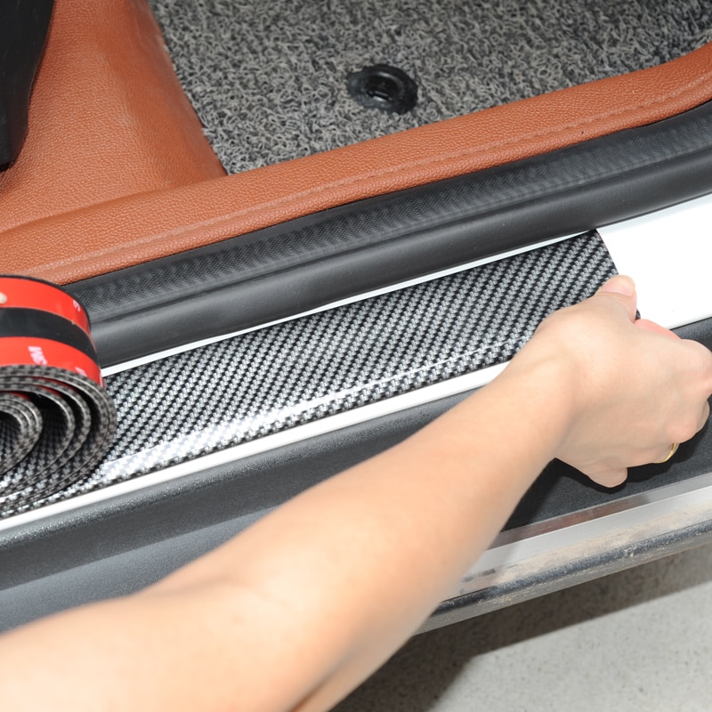 Uniwersalne listwy progowe robić samochodów z włókna węglowego próg drzwi pokrywa płyta krok osłona zabezpieczająca renault captur 2018