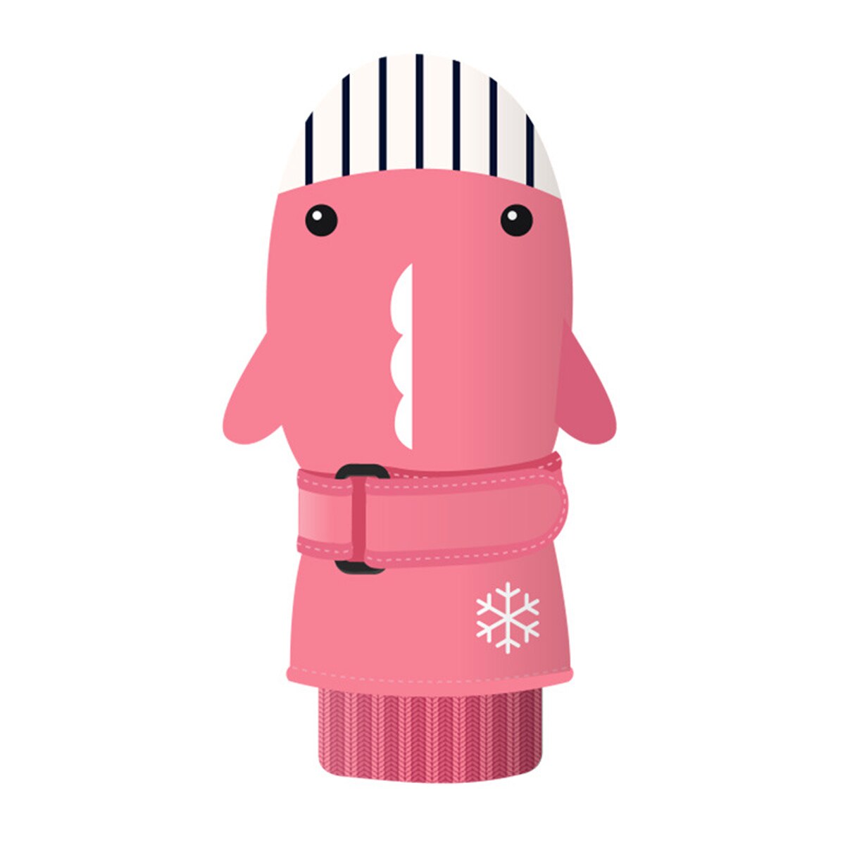 Kinderen winter warme handschoenen jongens meisjes waterdicht winddicht antislip sneeuw wanten verlengde pols snowboard skiën fiets handschoenen: Haai roze
