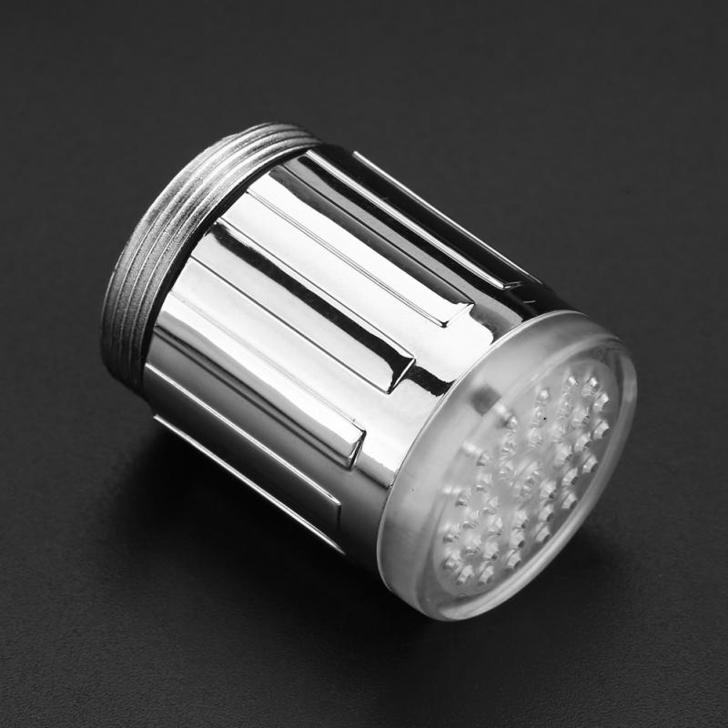 Grifo de luz LED que cambia de Color, grifo de agua de luz LED con sensor de temperatura para fregadero, suministros de baño y cocina