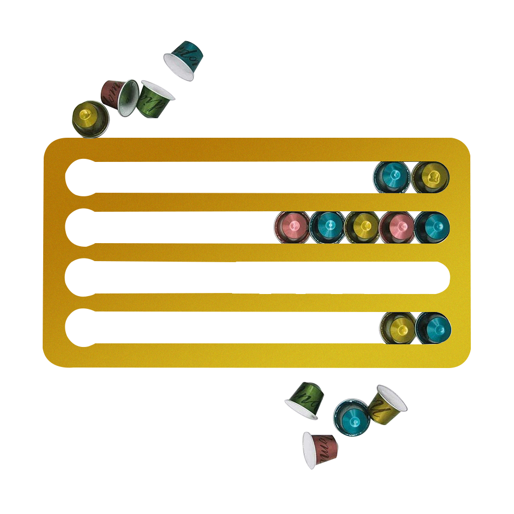 Coffee Pods Holder, Capsules Dispenser Holds Up to 24/40 Pods, for Wall Cabinet Fridge Display Organizer.: 40PCS Gold