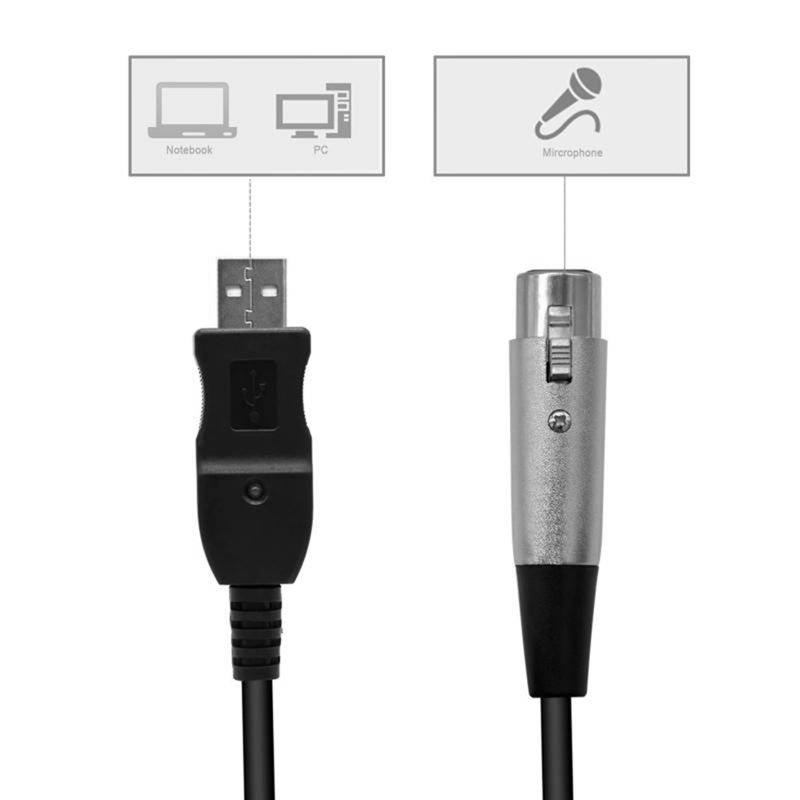 2X 3M USB Male to XLR Female Microphone USB MIC Link Cable