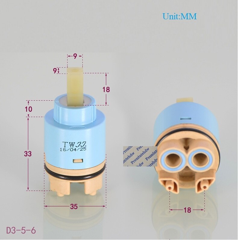 25MM 35MM 45MM robinet Valve cartouche remplacement froid mélangeur pieds hauts: D3-5-6
