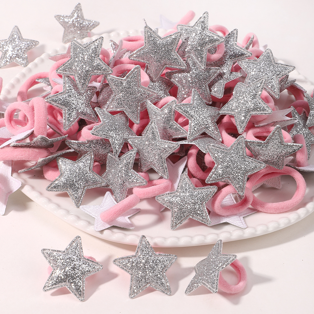 20 pçs crianças elásticos faixas de cabelo meninas bola de pelúcia faixa de borracha para crianças doces scrunchie laços de cabelo clipe acessórios de cabelo do bebê: Camuflagem do deserto