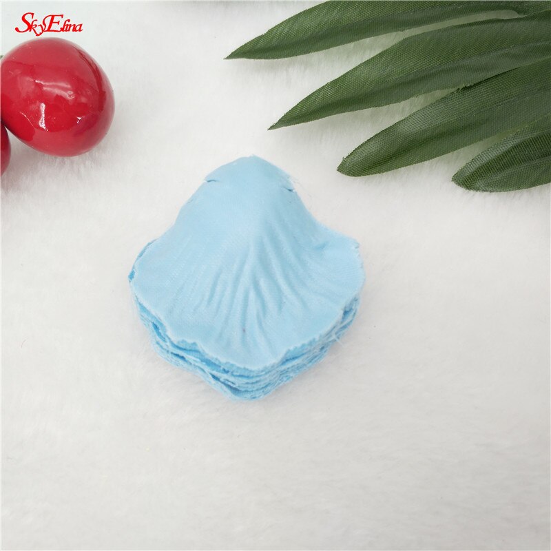 20000pcs / lot 4.5*4.5cm silk rose petals for Wedding Decoration, Romantic Artificial Rose Petals Wedding Flower Rose Flower 7Z: light blue