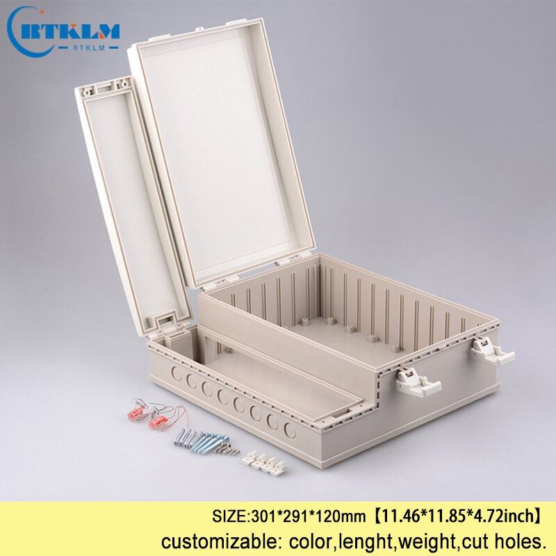 Electrical waterproof plastic enclosure IP68 transparent cover plastic project case ABS plastic instrument box diy 301*291*120mm
