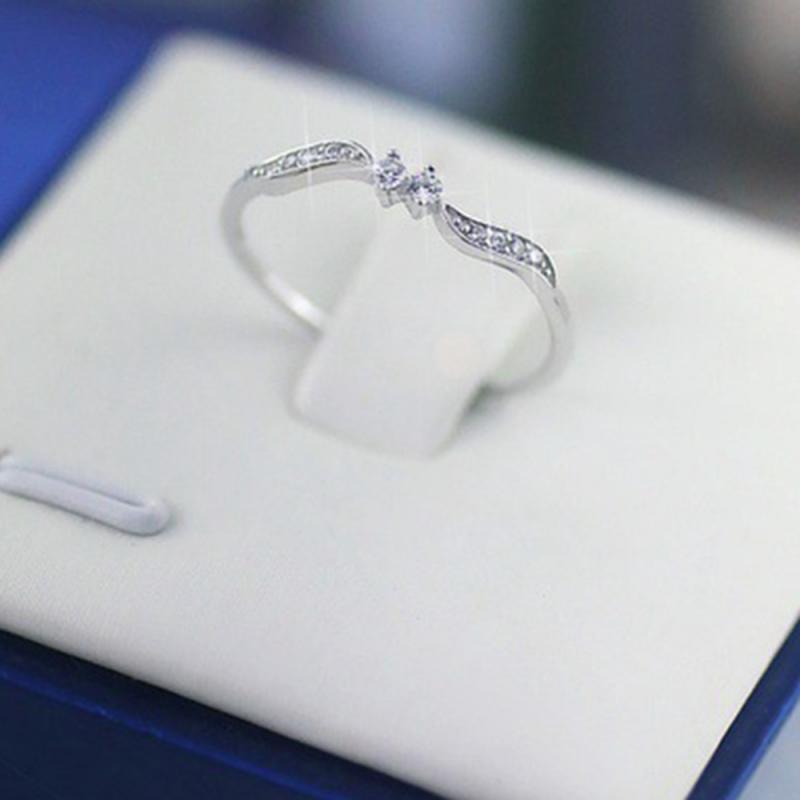 lässig Ring Rose Gold Gefüllt Weiß Kristall Zirkon Hochzeit Engagement Ring Größe 6-10 Für Frauen Schmuck