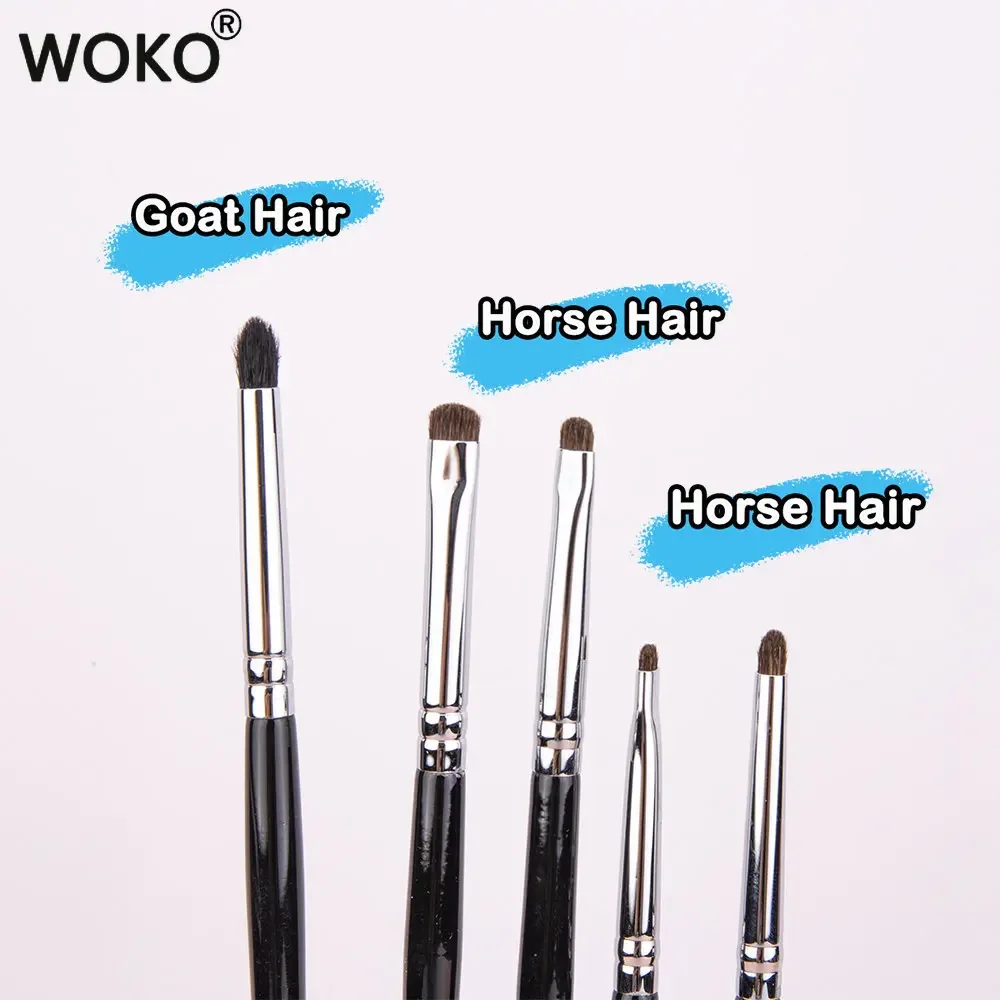 Pequeños pinceles de maquillaje Smoky Liner, delineador de ojos, brocha para difuminar, brocha de maquillaje para difuminar, pelo de caballo, sombra de ojos, brocha para difuminar
