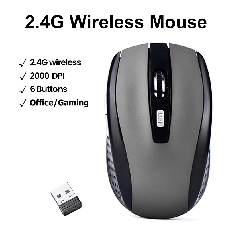Mysz bezprzewodowa 2.4G przenośna optyczna ergonomiczna mysz do laptopa iPad Tablet Notebook telefon komórkowy mysz biurowa do gier Adapter USB