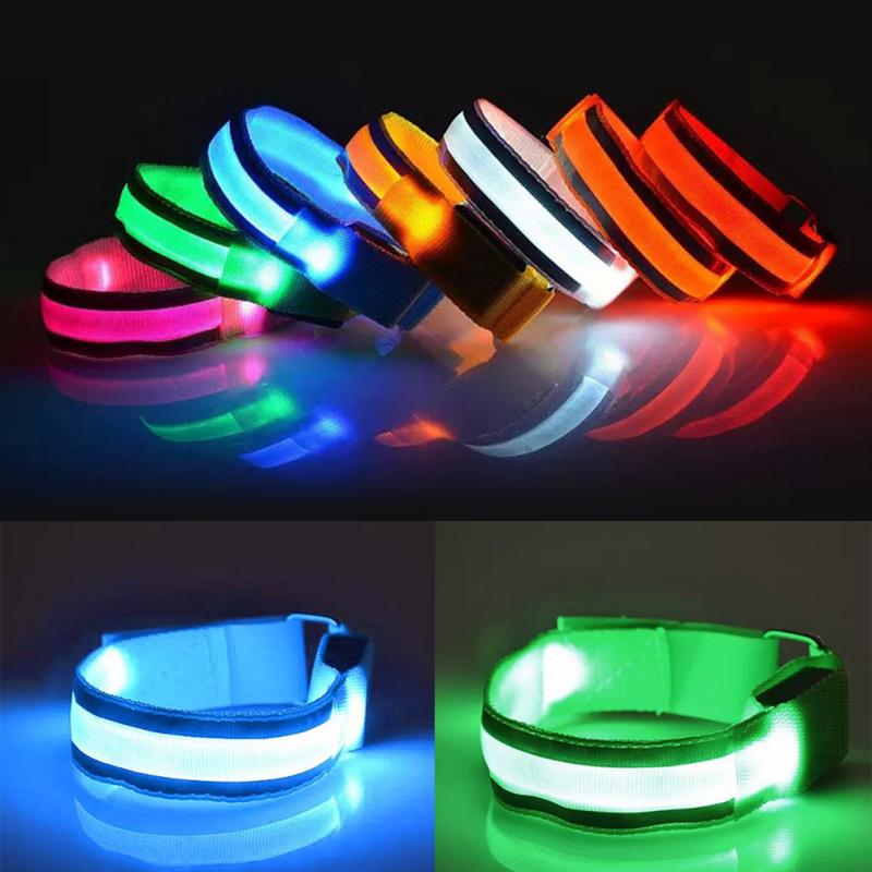 Reflecterende veiligheidsgordel voor buitensporten, armband voor nachtelijk fietsen en hardlopen, led-armband