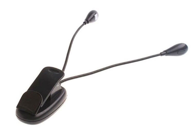 LED Lesen Lampe Dual Arme 2 LEDs flexibel Buch Blatt Musik Stehen Licht Lesen Licht Schüler Schlafsaal Lichter Mit Clip