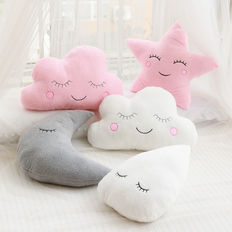 Nice Stuffed Cloud Moon Star Raindrop Plush Pillow Soft Cushion Cloud Stuffed Plush Toys For Children Baby Kids Pillow Girl