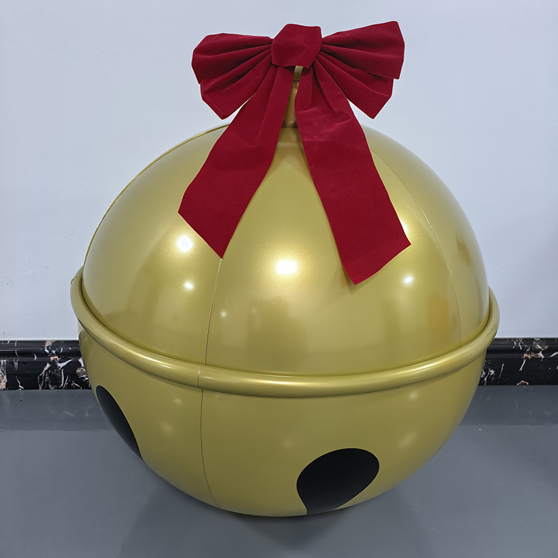 Oppblåsbar julekule 23.6 tommers gigantisk bjelle oppblåsbar ball moro jul oppblåsbar hagedekorasjon juleballonganheng utendørsdekorasjon hagegård gårdsplass gårdsplass juledekorasjon: Gull