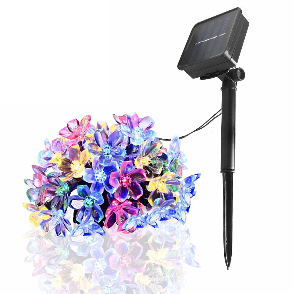 Solar String Lights 10m 100led Peach Flower Waterproof Outdoor Decoration Lighting Fariy Christmas Lights Wedding party Garden