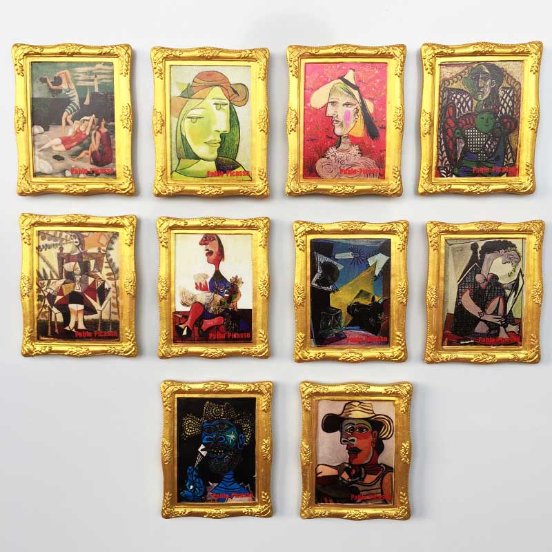 Fransk spansk abstrakt maler picasso maleri køleskab magnet turist souvenirs magnetisk køleskab klistermærker samling