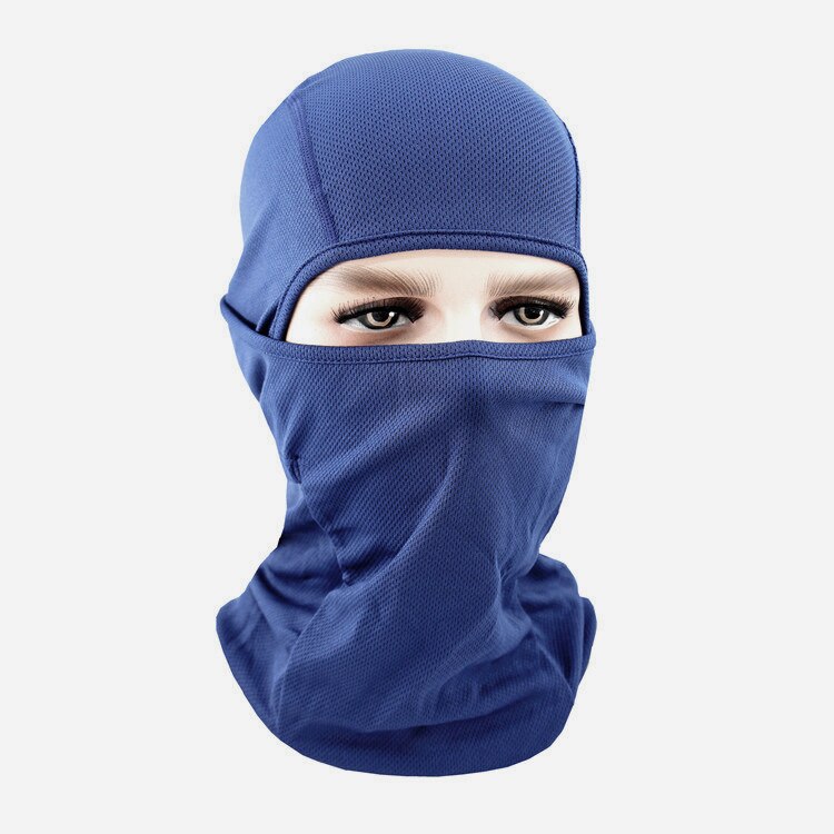 Lente Zomer Winddicht Ademend Balaclava Masker Goede Volledige Gezicht Ski Mask Mesh Stof Effen Kleur Balaclava: Marineblauw