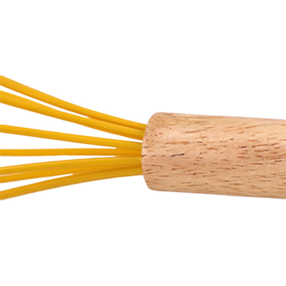Batidor giratorio de madera de silicona Manual para huevos, mezclador Mini de plástico para cocina, batidor de huevos, herramienta para hornear, agitador de silicona respetuoso con el medio ambiente