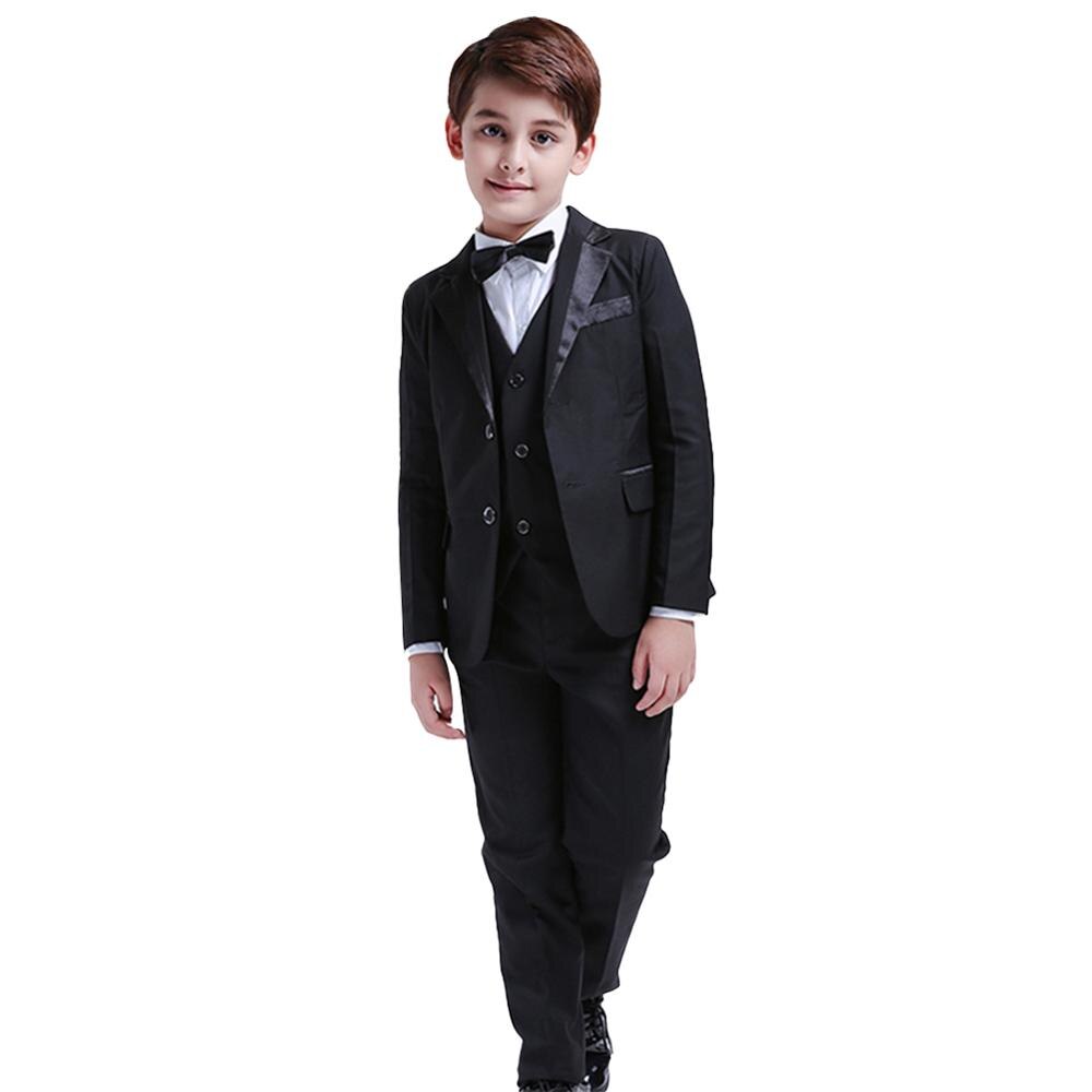 Children Suit Tuxedo Dress Party Ring bearer 5 Pcs Black Toddler Boys Suits Wedding Formal: 6