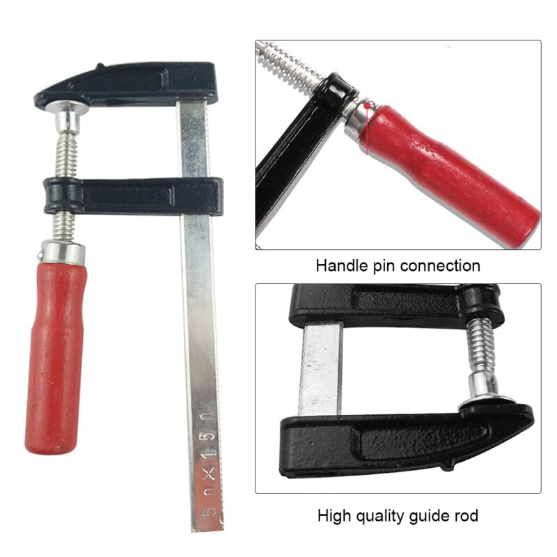 Abrazadera de barra F de alta resistencia para carpintería, alta resistencia, carpintería, herramienta de mano, bricolaje, 8 tamaños, abrazaderas de Hardware