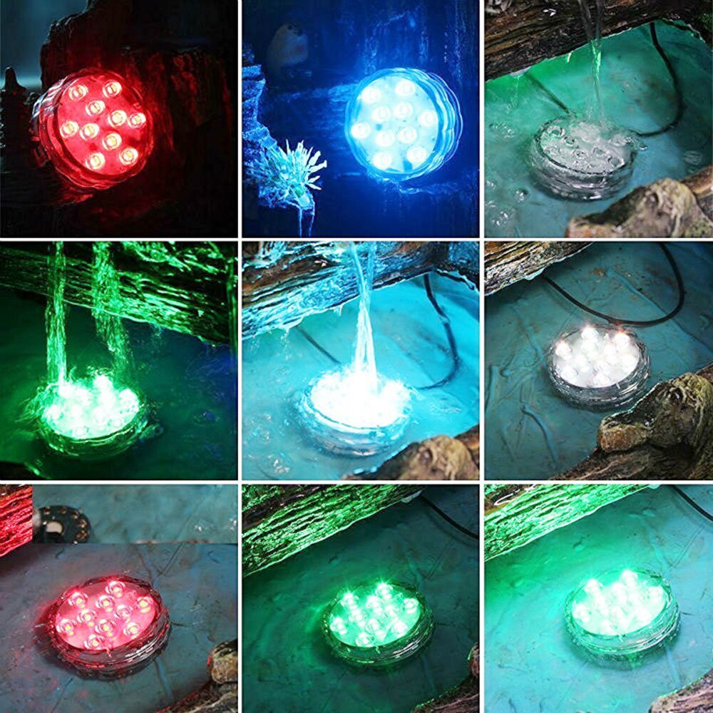 Luz Led sumergible para pecera, focos decorativos con pilas, lámparas de piscina subacuáticas para acuario, 4 unids/lote