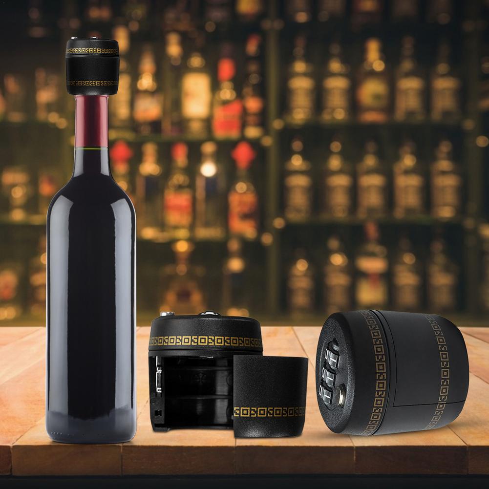 Cerraduras de combinación de botellas de vino de plástico, tapón superior de botella de whisky de licor, tapón de botella de vino al vacío, dispositivo de bloqueo de contraseña