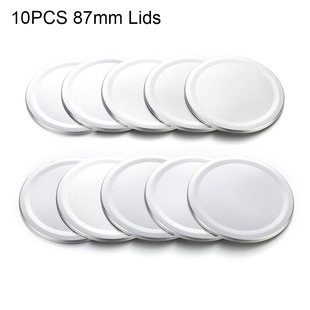 10Pcs/Pack Canning Lids Leak-Proof Wide Mouth Mason Jar Lids Tinplate Jar Caps Home Kitchen Food Storage Accessories: 10PCS 87mm Lids