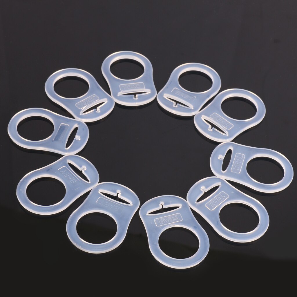 10 Teile/paket Silikon Geschmack Ring Attrappe Schnuller Halfter Clip Adapter klar für Baby Kleinkind Kleinkinder Zubehör