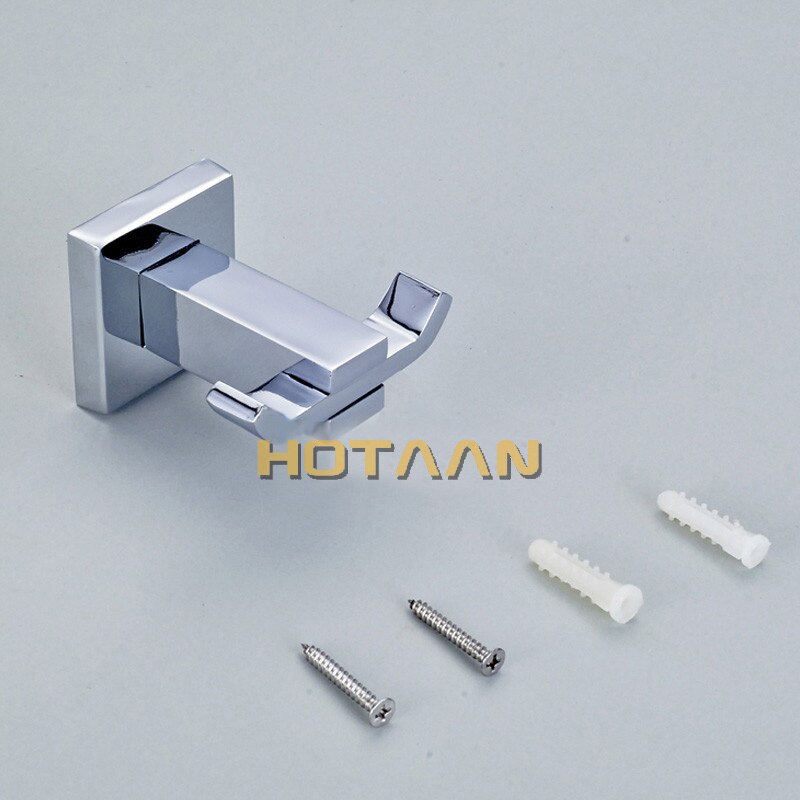 Robe Hook, Kleding Haak, Roestvrij Stalen Constructie Met Chroom, Vierkante Badkamer Haak Badkamer Accessoires, YT-11302