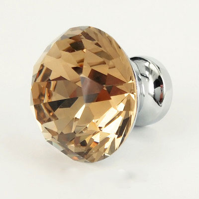 1pcs Crystal glass dril Kitchen Drawer Cabinet Door Handle Furniture Knobs Hardware Cupboard Antique Brass Shell Pull Handles