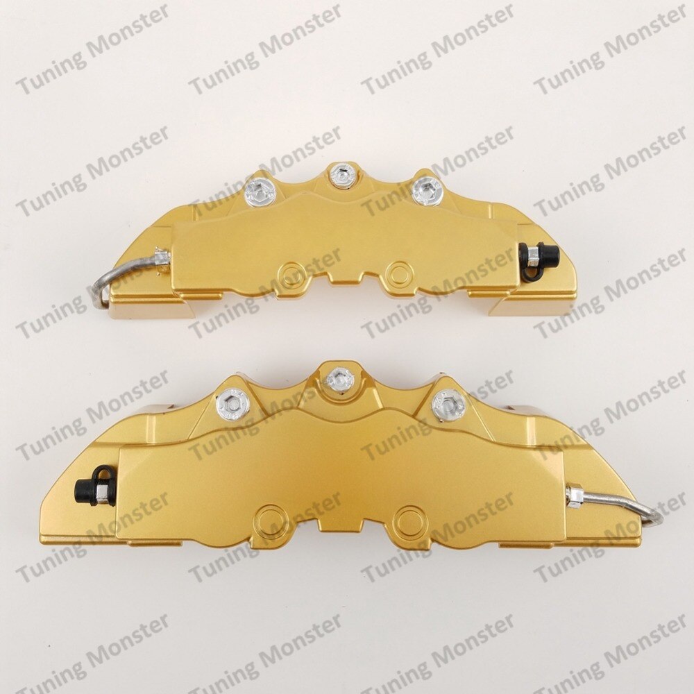 Tuning Monster 4PCS Brem Car Auto Disc Brake Caliper Cover With 3D Word Universal Kit Fit to 17 Inches 2 Medium and 2 Small Gold