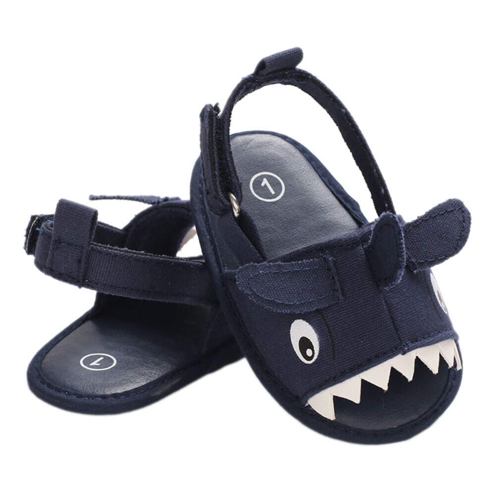 Bébé garçons filles sandales antidérapantes semelle souple chaussures plates pantoufles infantile décontracté en plein air premier marcheur: Dark Blue / 13-18 mois