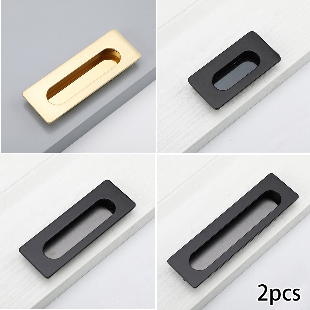 Flush Pocket Handle Pull Ornament Pack Recessed Sliding Door Zinc Alloy